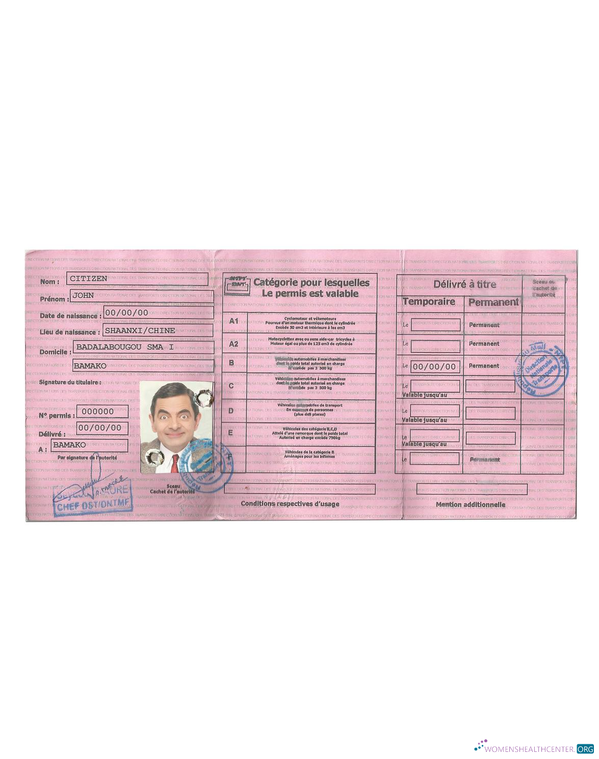 download Mali driving license